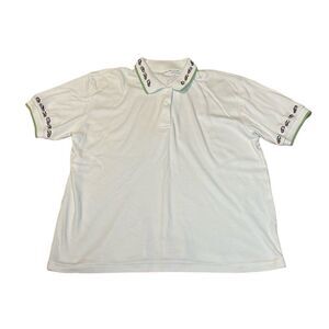 Women’s Embroidered Golf Shirt, Shoes, white, pink, green, Large